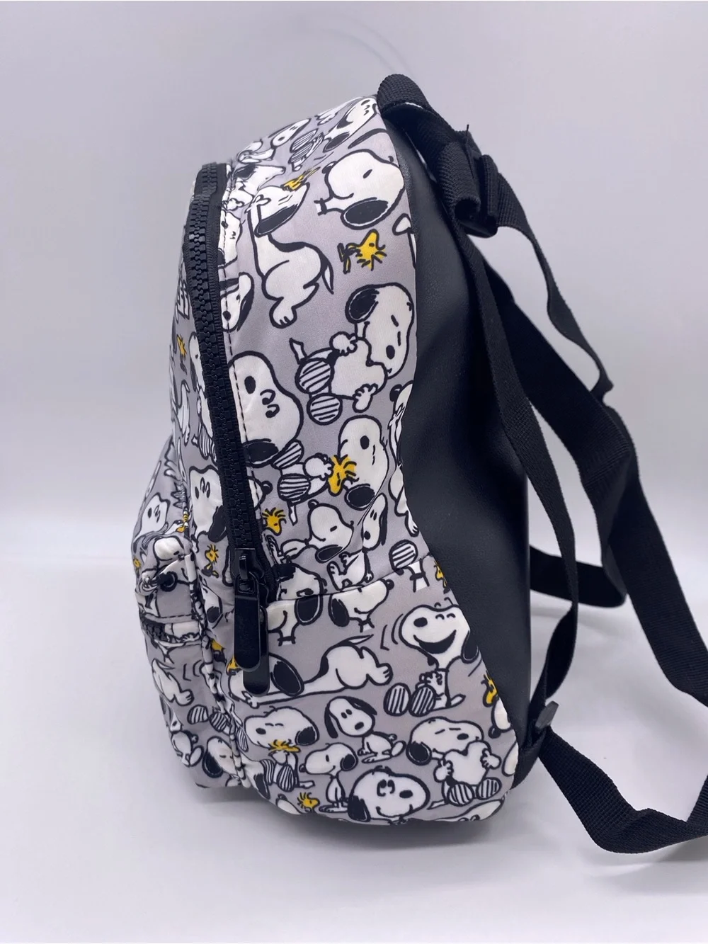 Peanuts Gray Mini Backpack with Black Trim and Yellow Woodstock Accents